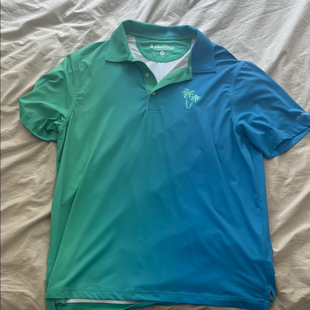 Chubbies Blue and Green Two-Tone Polo Shirt